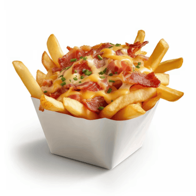 Картопля фрі з мисливськими ковбасками та сиром пармезан